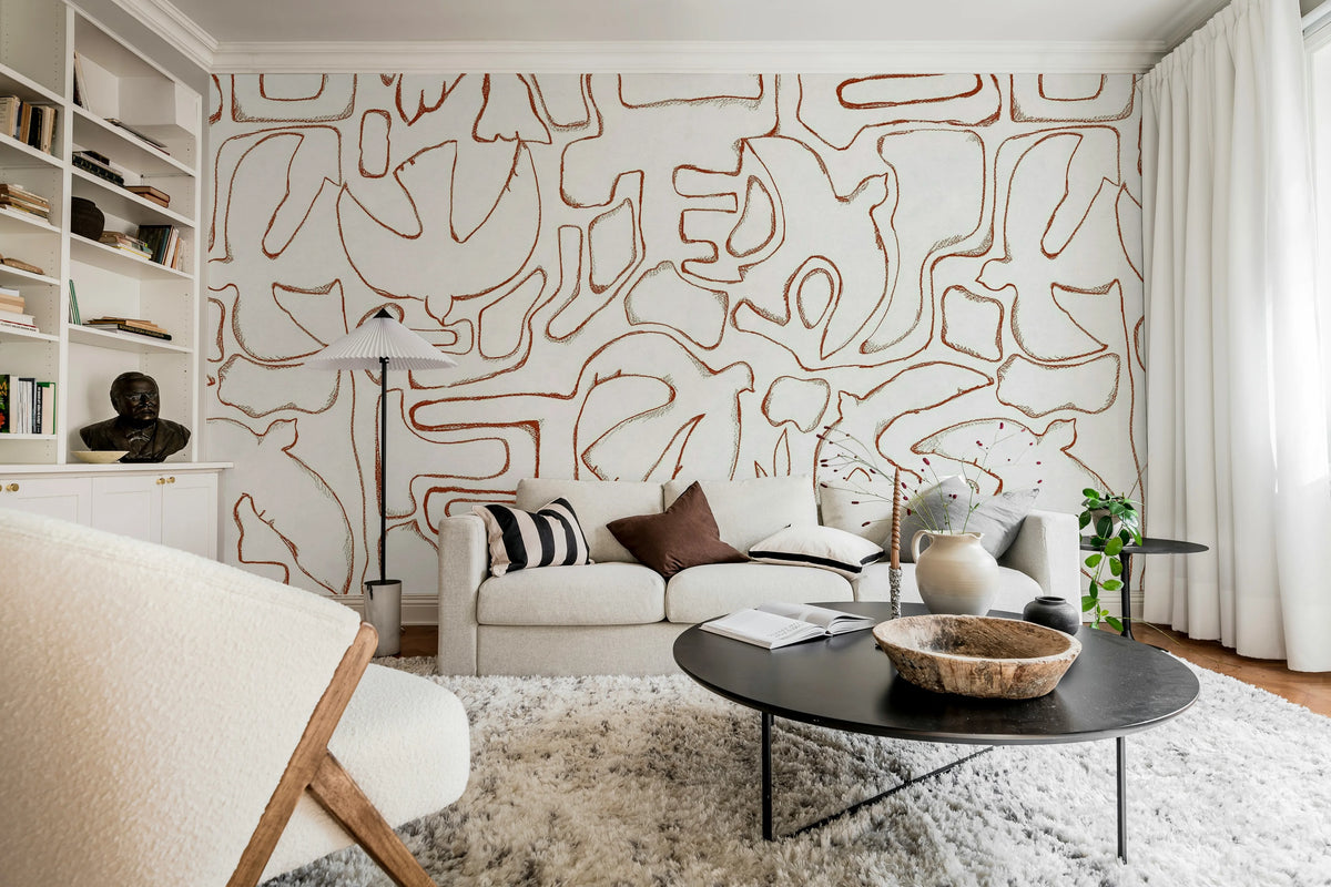 Peaceful, Red Mural Wallpaper - room preview 02