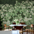 Parkflowers, White Mural Wallpaper - room preview 02