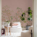 Songbird Mural, Pink Mural Wallpaper - room preview 02