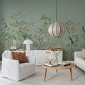 Songbird Mural, Green Mural Wallpaper - room preview 02