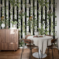 Monkey Stripes, Black Mural Wallpaper - room preview 02