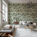 Tropical Monkeys, Green Mural Wallpaper - room preview 02