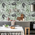 Lily Garden, Green Mural Wallpaper - room preview 02