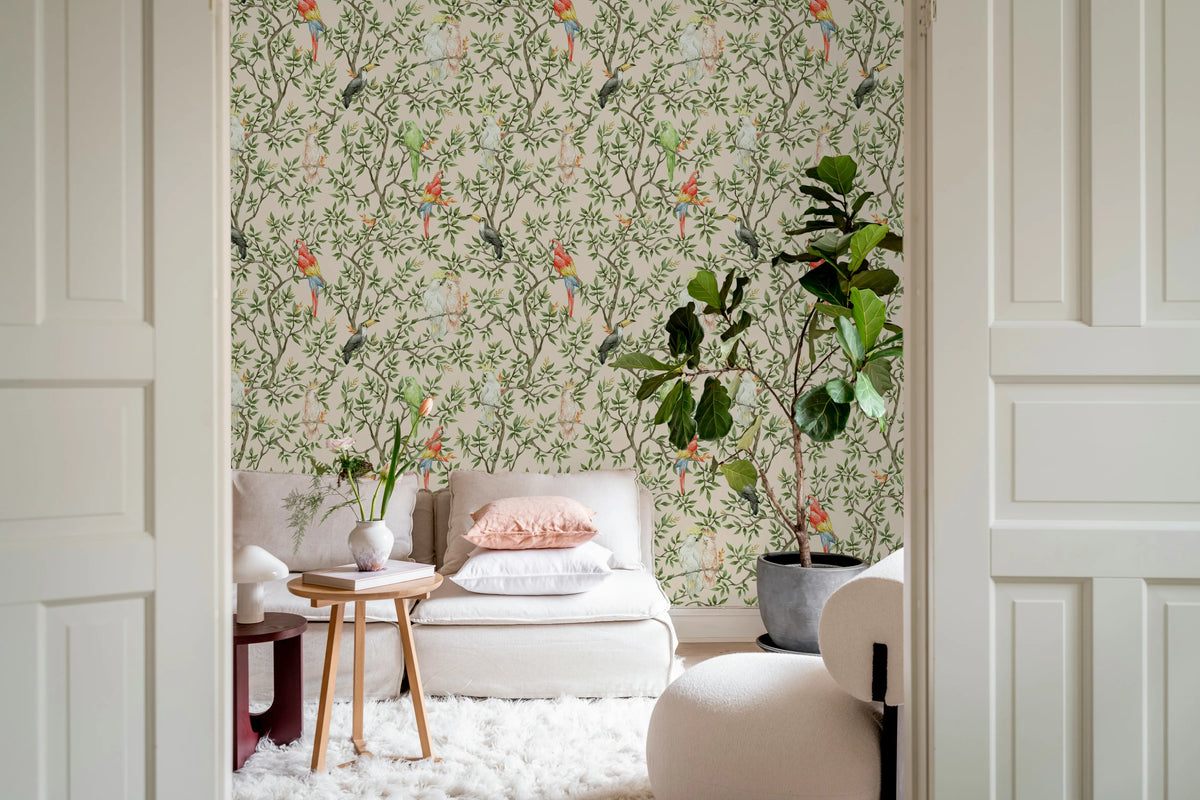 Parrot Shrubbery, Sand Mural Wallpaper - room preview 02