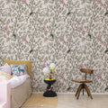Parrot Shrubbery, Pink Mural Wallpaper - room preview 02