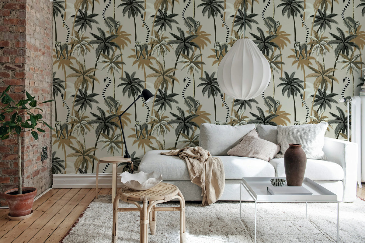 Lemur Palms, Sand Mural Wallpaper - room preview 02