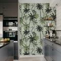 Lemur Palms, Green Mural Wallpaper - room preview 02
