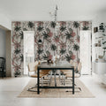 Lemur Palms, Burgundy Mural Wallpaper - room preview 02