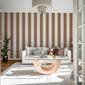 Happy Stripes, Mocha Mousse Mural Wallpaper - room preview 02