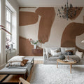 Wiggle Shapes, Mocha Mousse Mural Wallpaper - room preview 02