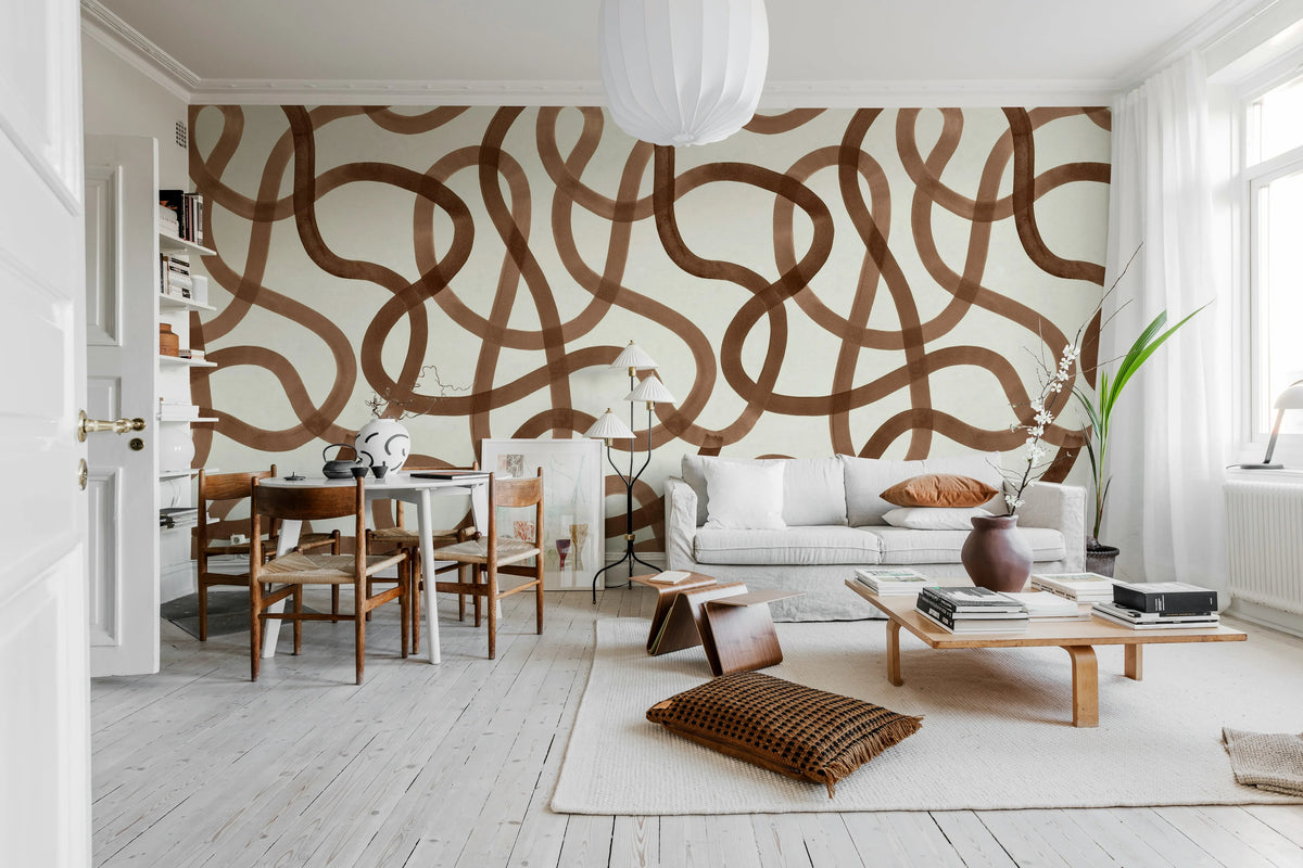 Serpentine, Mocha Mousse Mural Wallpaper - room preview 02