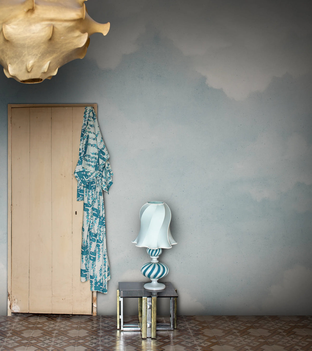 Sky of Clouds, Vintage Mural Wallpaper - room preview 02