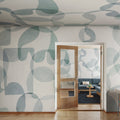 Overlap, Light Blue Mural Wallpaper - room preview 02