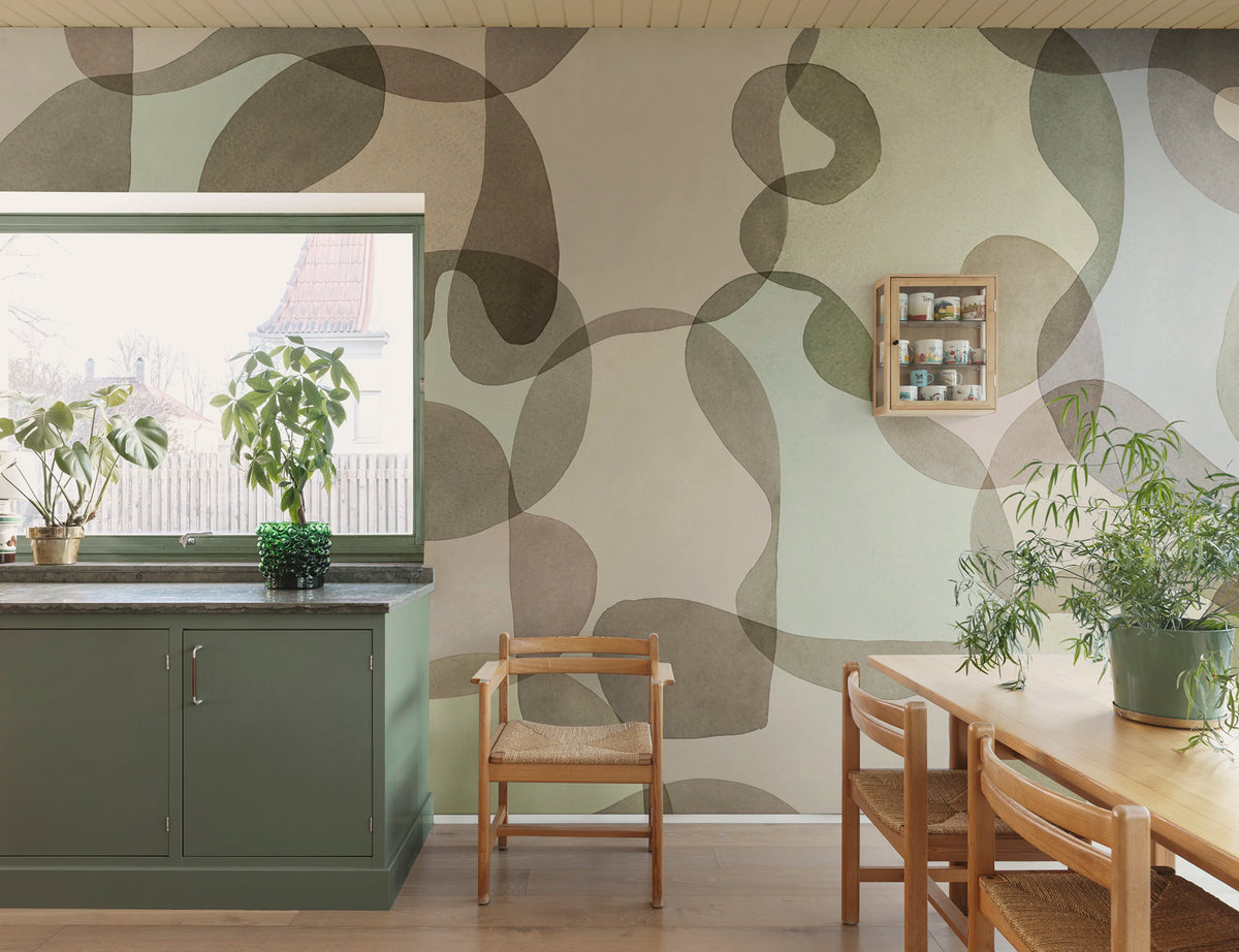 Overlap, Pastel Mural Wallpaper - room preview 02