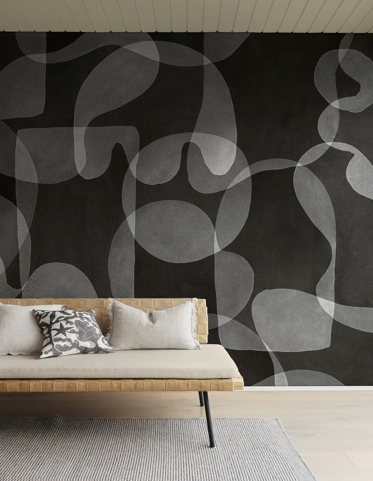 Overlap, Dark Mural Wallpaper - room preview 02