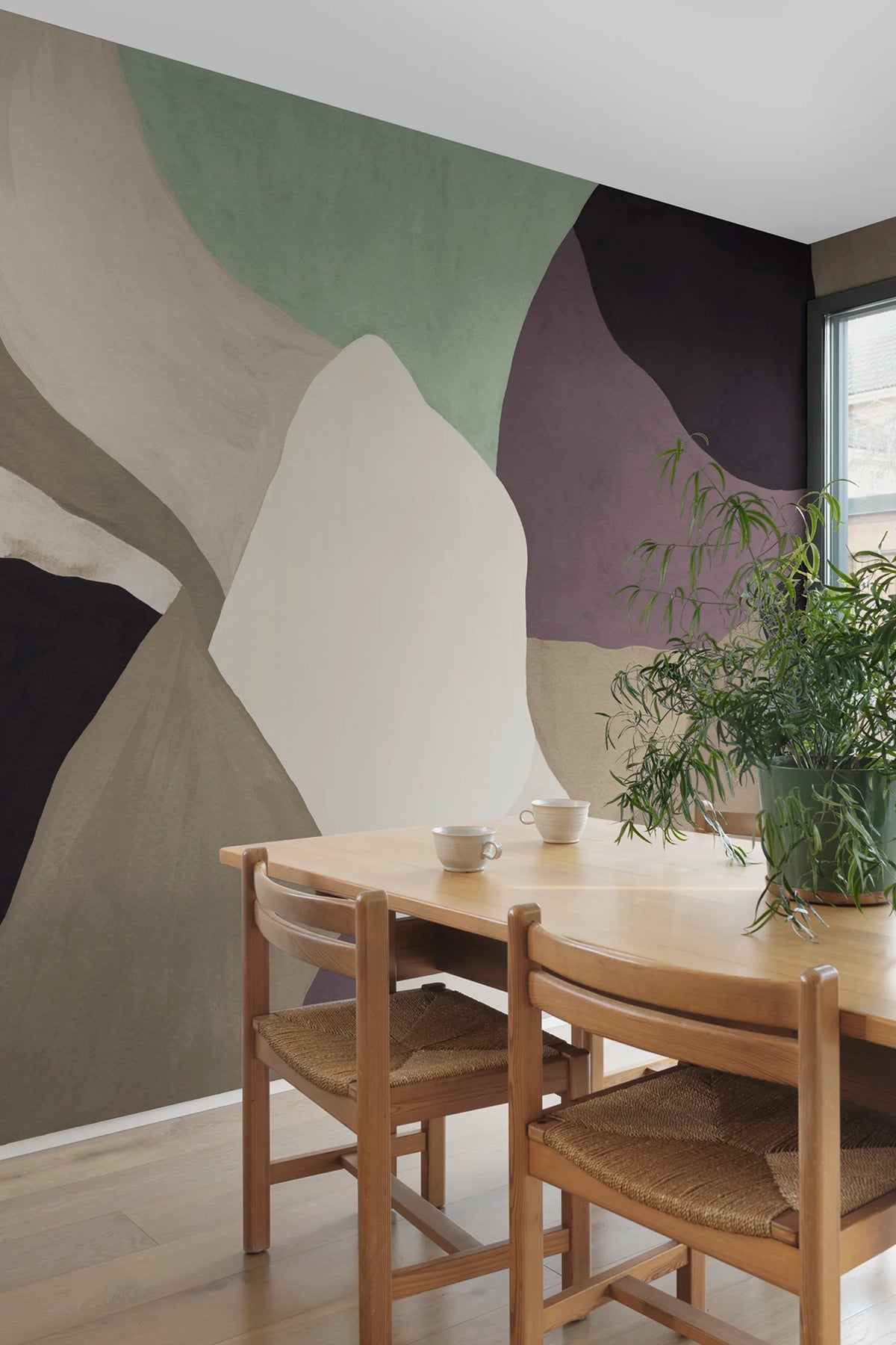 Abstract Fields, Brown Mural Wallpaper - room preview 02