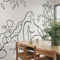 Lush Lines, Black & White Mural Wallpaper - room preview 02