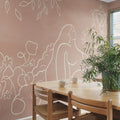 Lush Lines, Rust Mural Wallpaper - room preview 02
