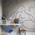 Lush Lines, Light Blue Mural Wallpaper - room preview 02
