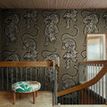 Ink Tiger, Brown Mural Wallpaper - room preview 02