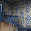 Ink Tiger, Blue Mural Wallpaper - room preview 02