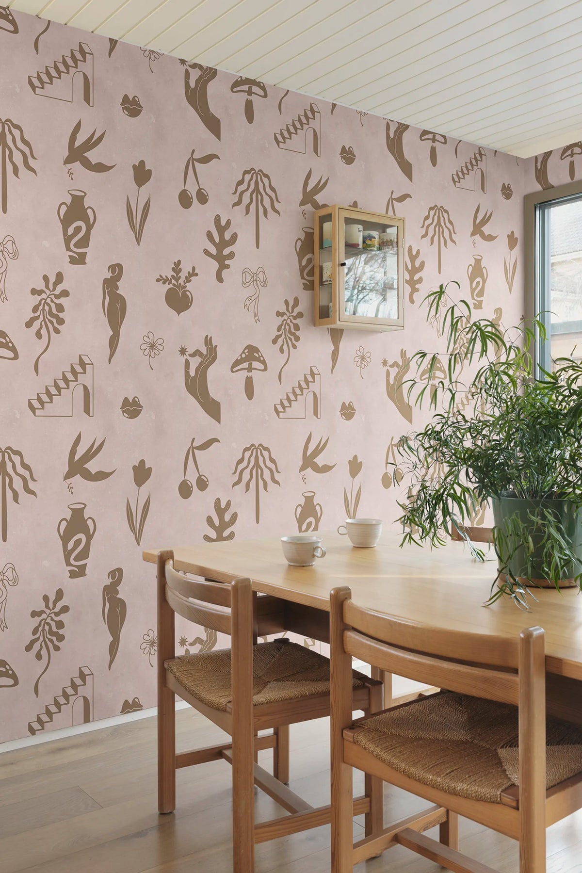 Symbolic Tales, Pink Mural Wallpaper - room preview 02