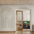 Palm Arches, Beige Mural Wallpaper - room preview 02