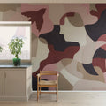 Silent Conversation, Pink & Red Mural Wallpaper - room preview 02