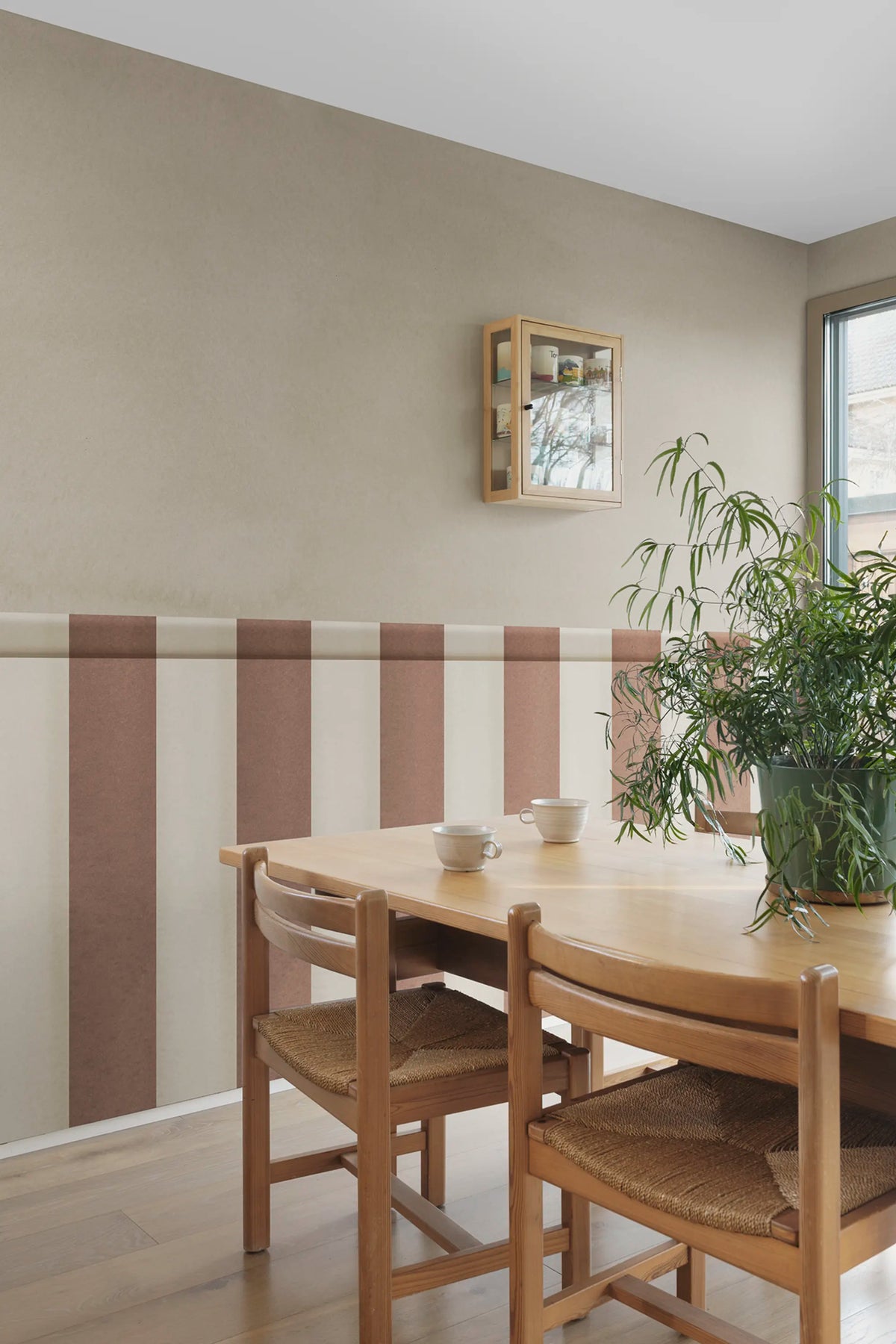 Striped Panel, Brown Mural Wallpaper - room preview 02