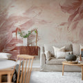 Leafy Dream, Pink Mural Wallpaper - room preview 02
