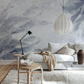 Leafy Dream, Blue Mural Wallpaper - room preview 02