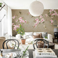 Chinoiserie Branches, Brown Mural Wallpaper - room preview 02
