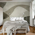 Artistic Waves, Gray Mural Wallpaper - room preview 02