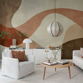 Artistic Waves, Rust Mural Wallpaper - room preview 02