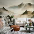 Misty Mountain, Beige Mural Wallpaper - room preview 02