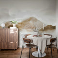 Soft Mountains, Beige Mural Wallpaper - room preview 02