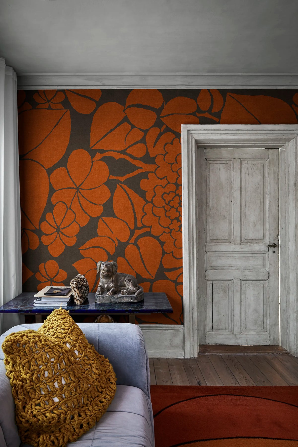 Susan, Orange Mural Wallpaper - room preview 02