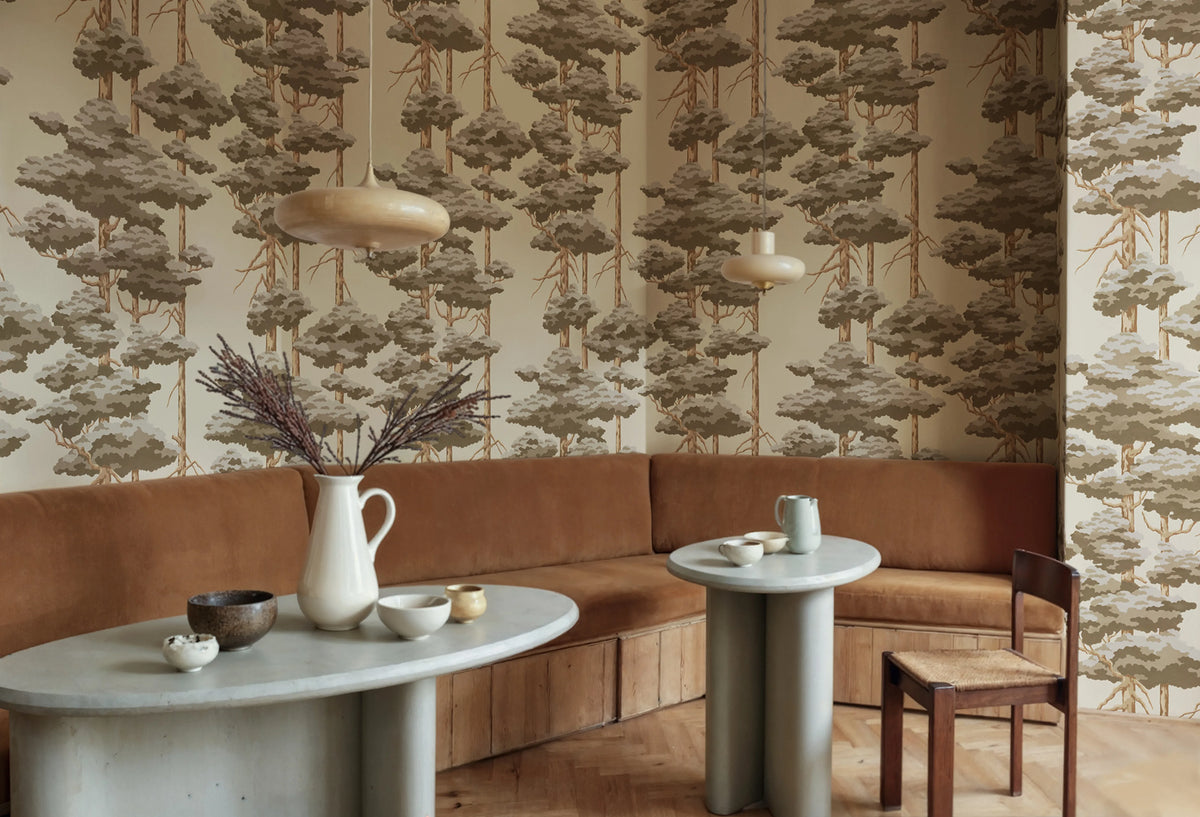 Highland Pines, Brown Mural Wallpaper - room preview 02