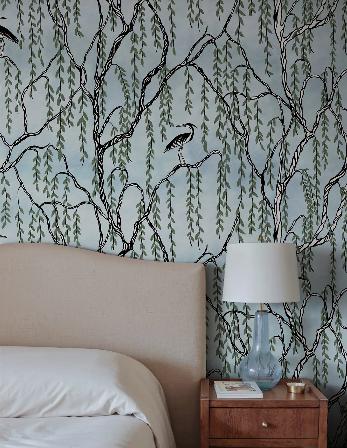Droptree, Blue Mural Wallpaper - room preview 02