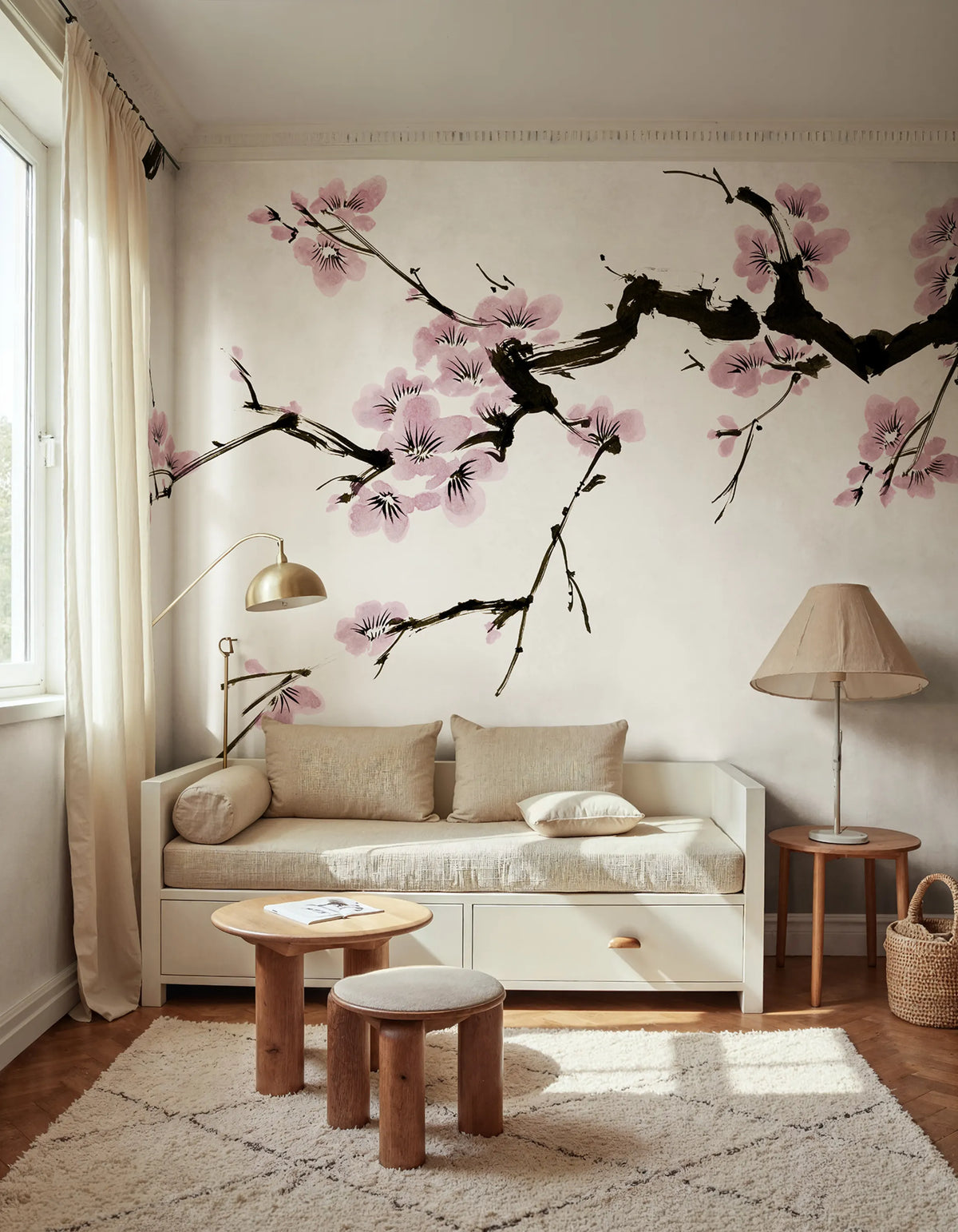 Blush of Spring, Pink Mural Wallpaper - room preview 02