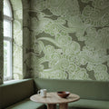 Kumo, Green Mural Wallpaper - room preview 02
