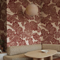 Kumo, Red Mural Wallpaper - room preview 02