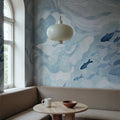 Silent Stream, Light Blue Mural Wallpaper - room preview 02