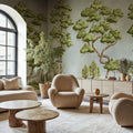 Poetic Trees, Light Blue Mural Wallpaper - room preview 02