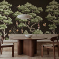 Forest Poem, Black Mural Wallpaper - room preview 02
