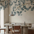 Maidenhair Tree, Blue Mural Wallpaper - room preview 02
