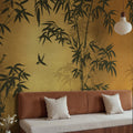 Bambusa, Gold Mural Wallpaper - room preview 02