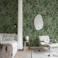 Tropical Harmony, Turquoise Mural Wallpaper - room preview 02