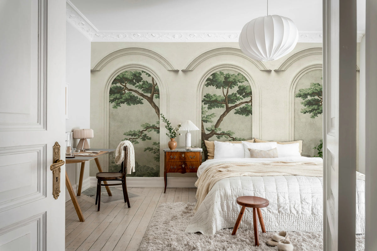 Woodland Arches, Green Mural Wallpaper - room preview 02