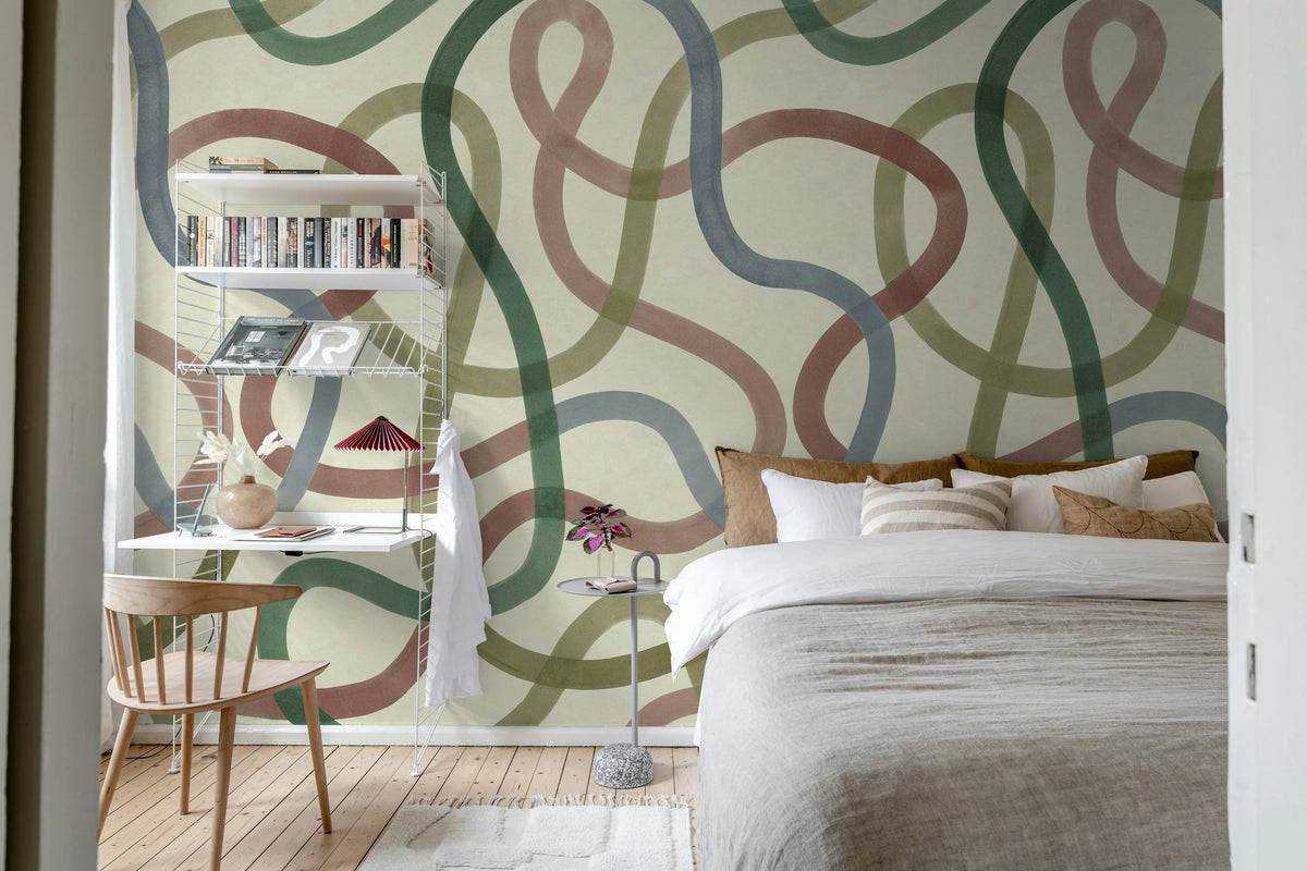 Serpentine, Retro Mural Wallpaper - room preview 02
